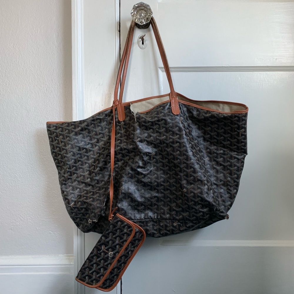 SOLD Authentic Goyard St. Louis GM in black/tan